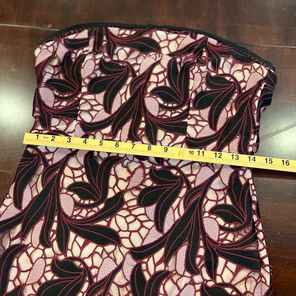 Lulus Women’s Dress Size Medium Jana Pink and Black Crochet Lace Strapless Party - Picture 14 of 15